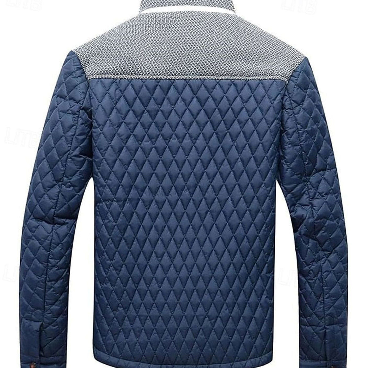 Men's Diamond-Quilted Stand-Collar Snap-Front Jacket