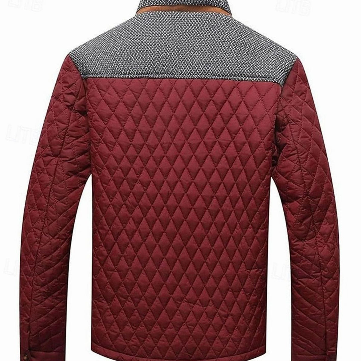 Men's Diamond-Quilted Stand-Collar Snap-Front Jacket