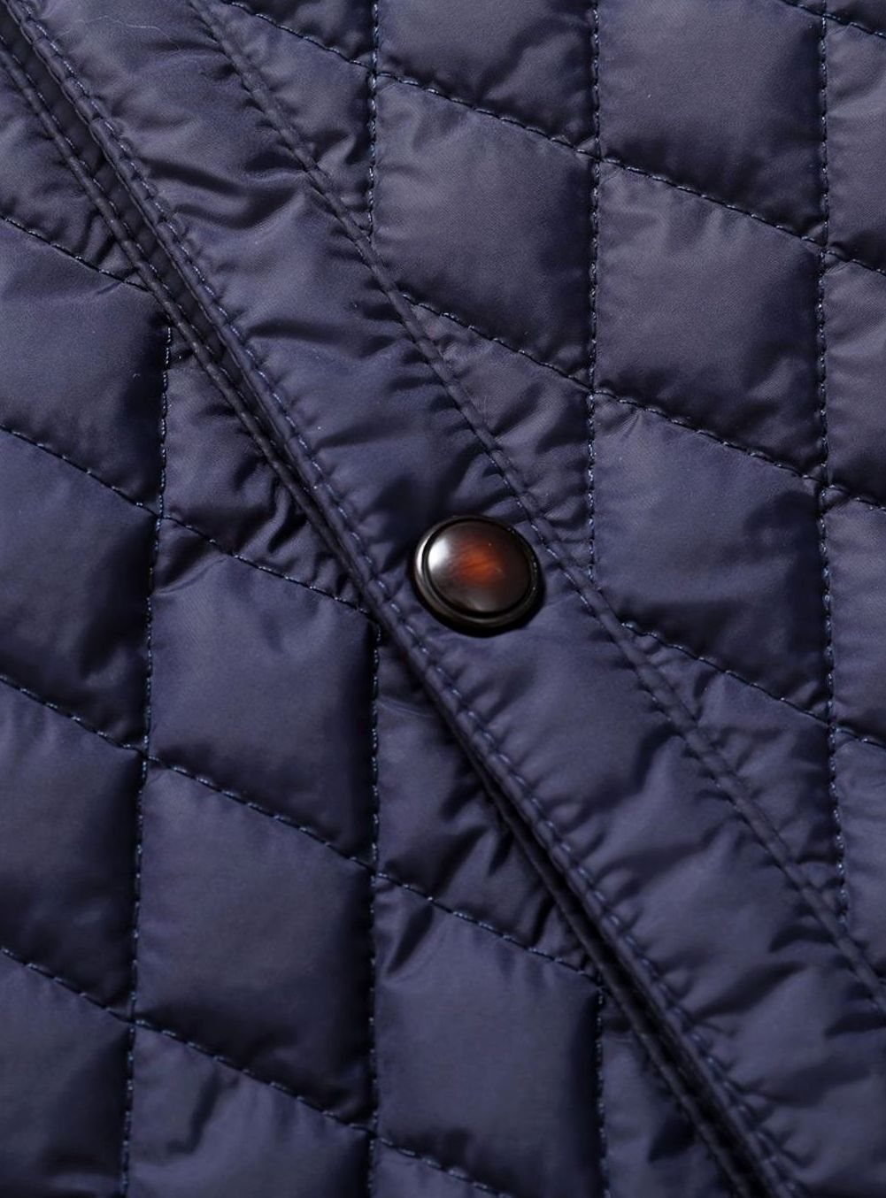 Men's Diamond-Quilted Stand-Collar Jacket with Knit Shoulders
