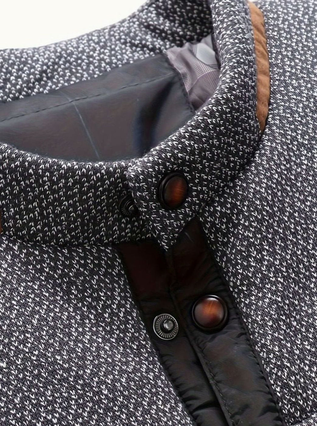 Men's Snap-Front Quilted Jacket with Plaid Flannel Lining