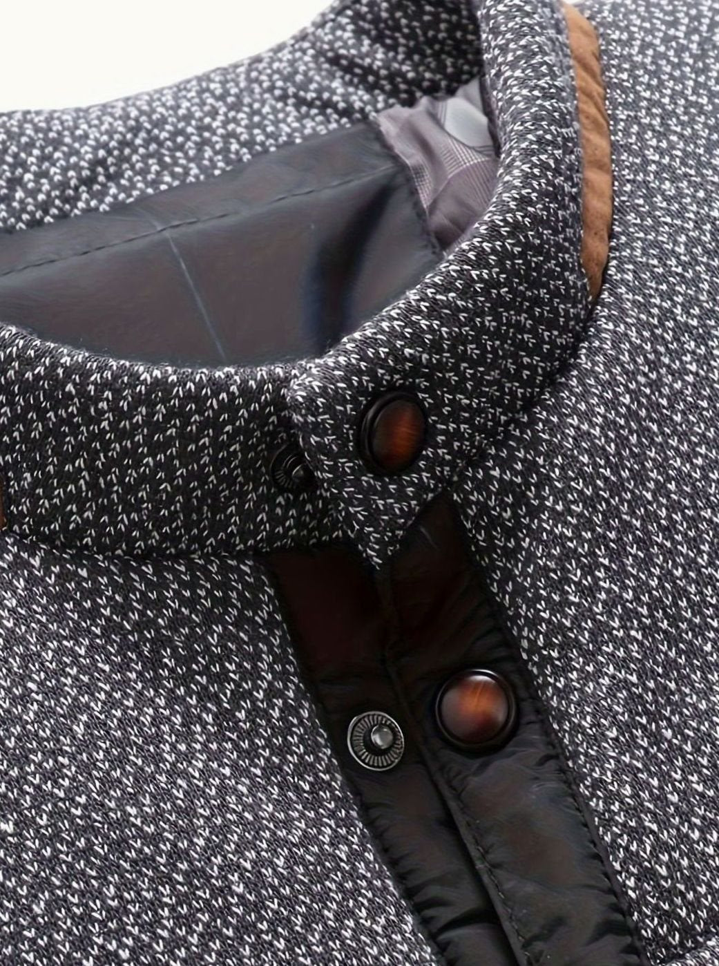 Men's Snap-Front Quilted Jacket with Plaid Flannel Lining