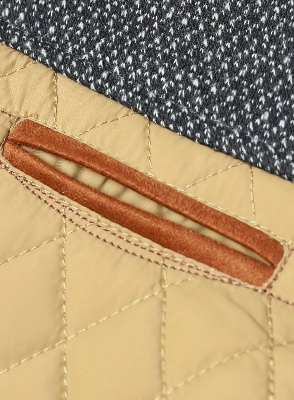 Men's Snap-Front Quilted Jacket with Plaid Flannel Lining