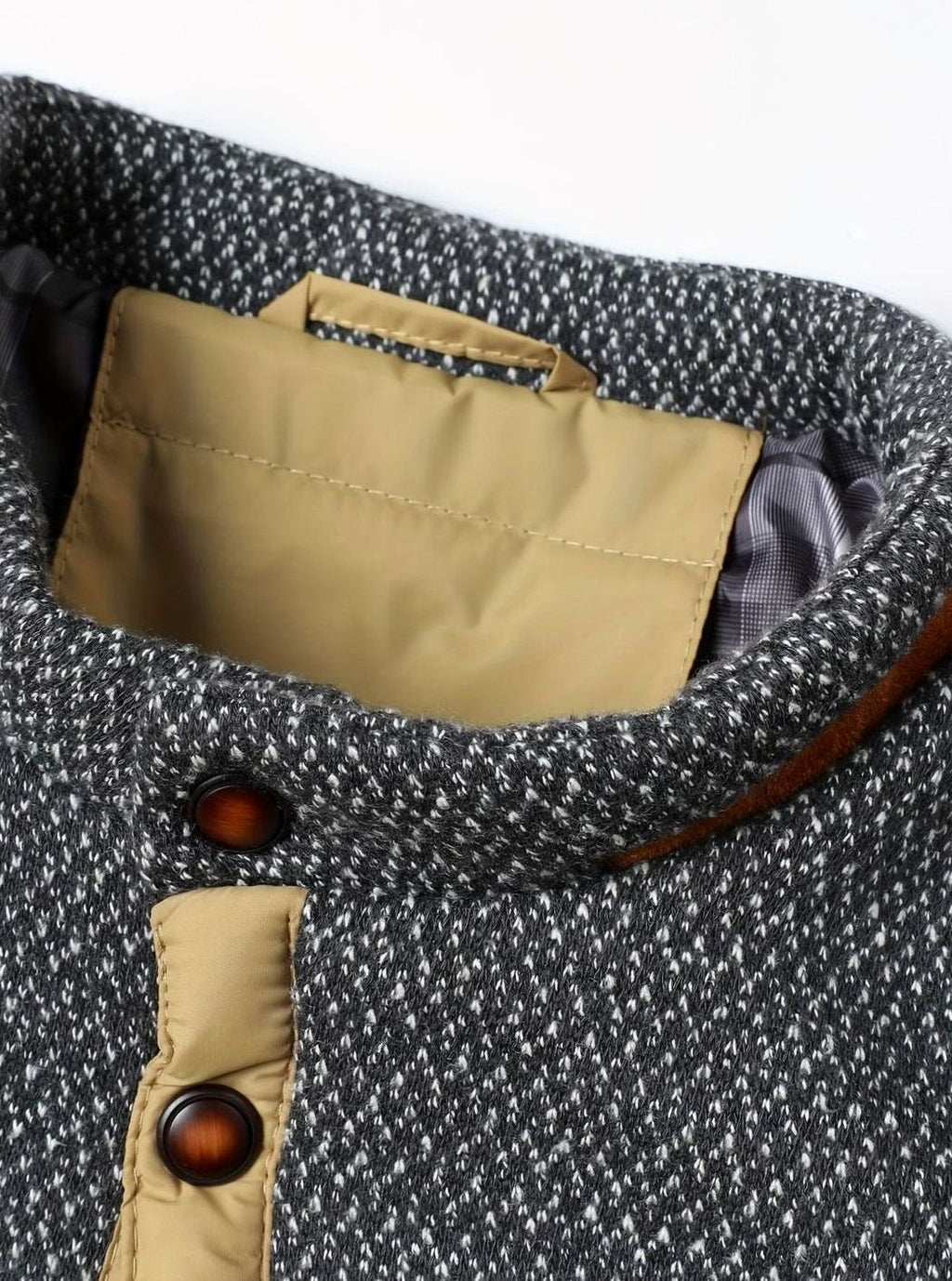 Men's Snap-Front Quilted Jacket with Plaid Flannel Lining