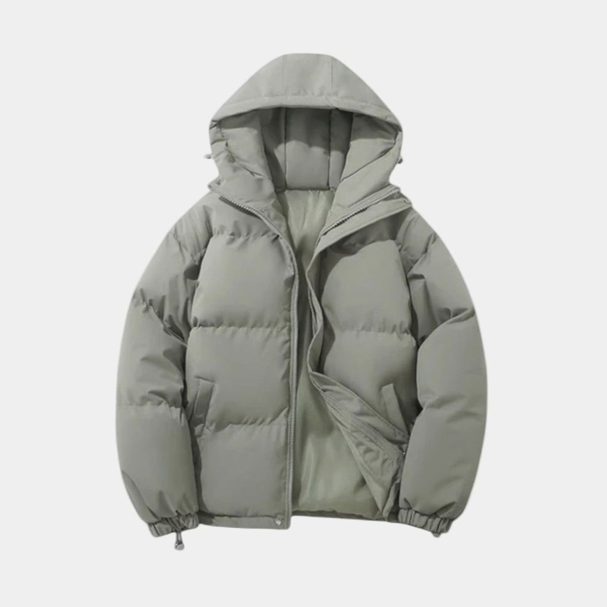 Men's Quilted Zip-Up Hooded Puffer Jacket