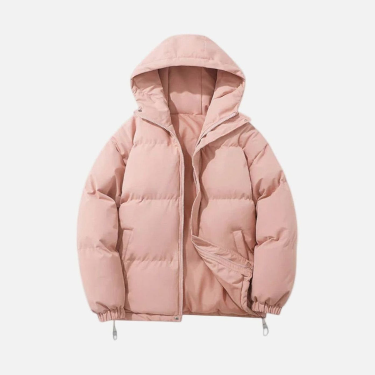 Men's Quilted Zip-Up Hooded Puffer Jacket - Off-White