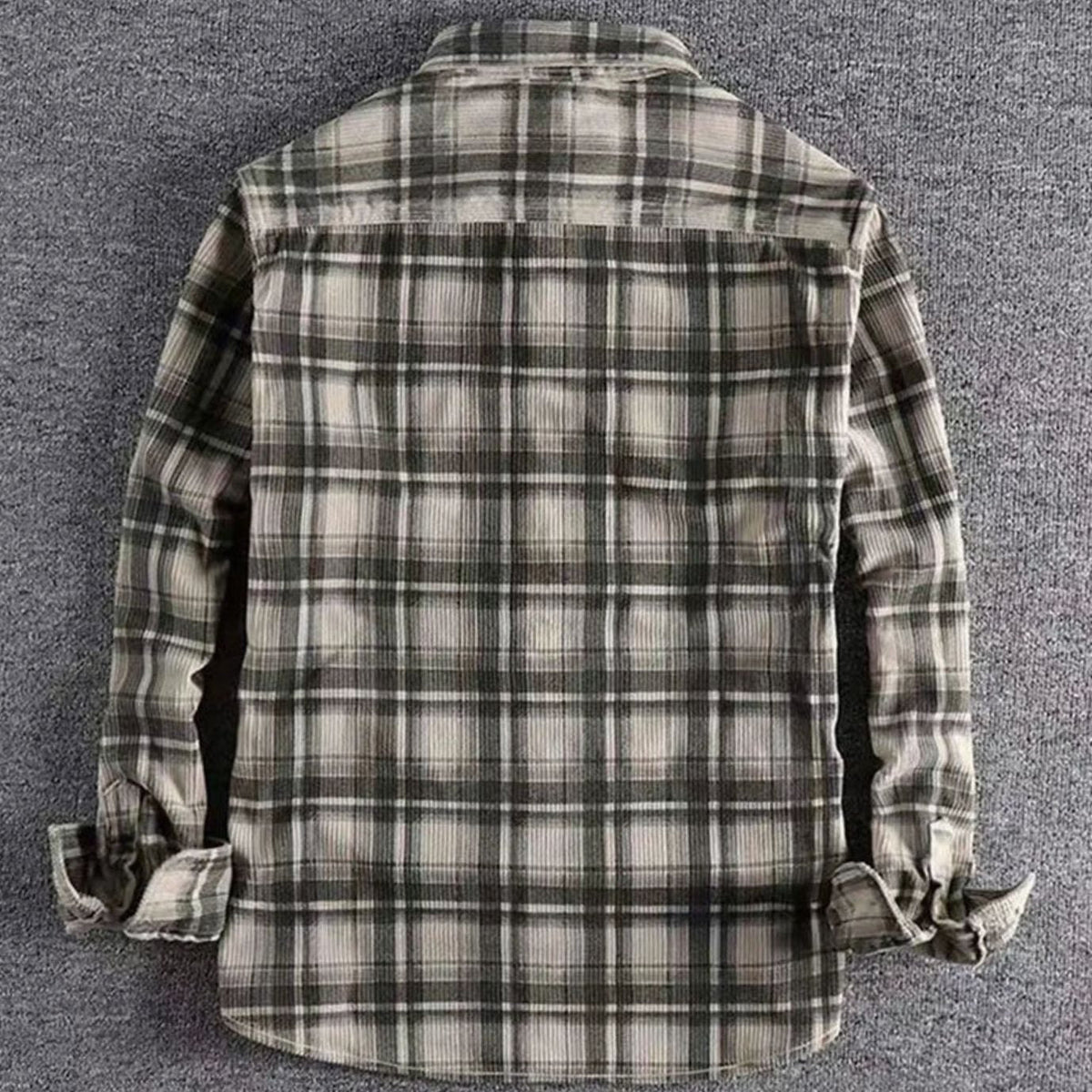 Men's Relaxed Fit Plaid Corduroy Flannel Shirt