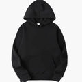 Men's Relaxed-Fit Solid Pullover Hoodie with Kangaroo Pocket - Black