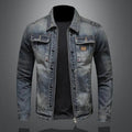 Men's Retro Washed Denim Jacket - Blue