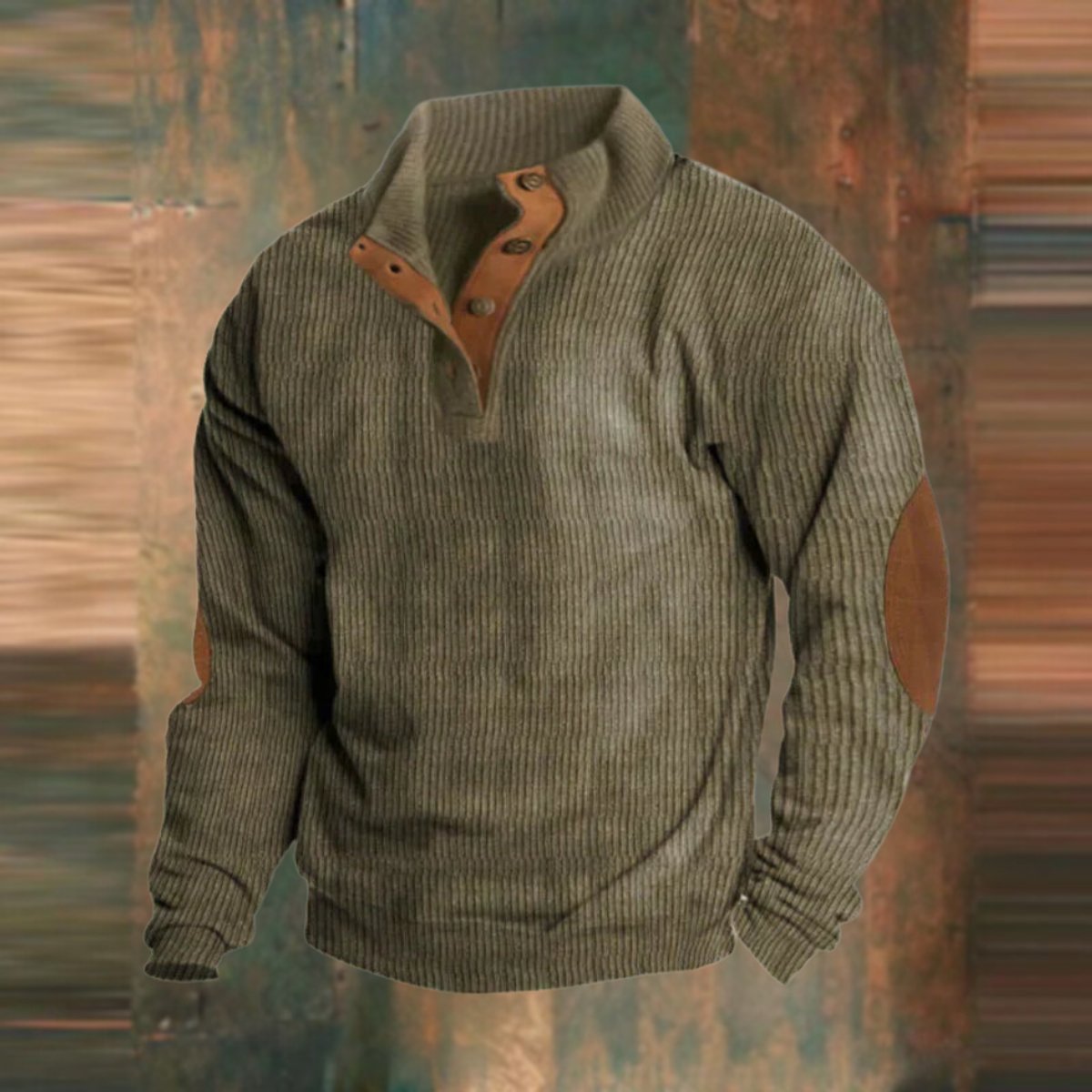 Men's Ribbed Knit Henley Sweater