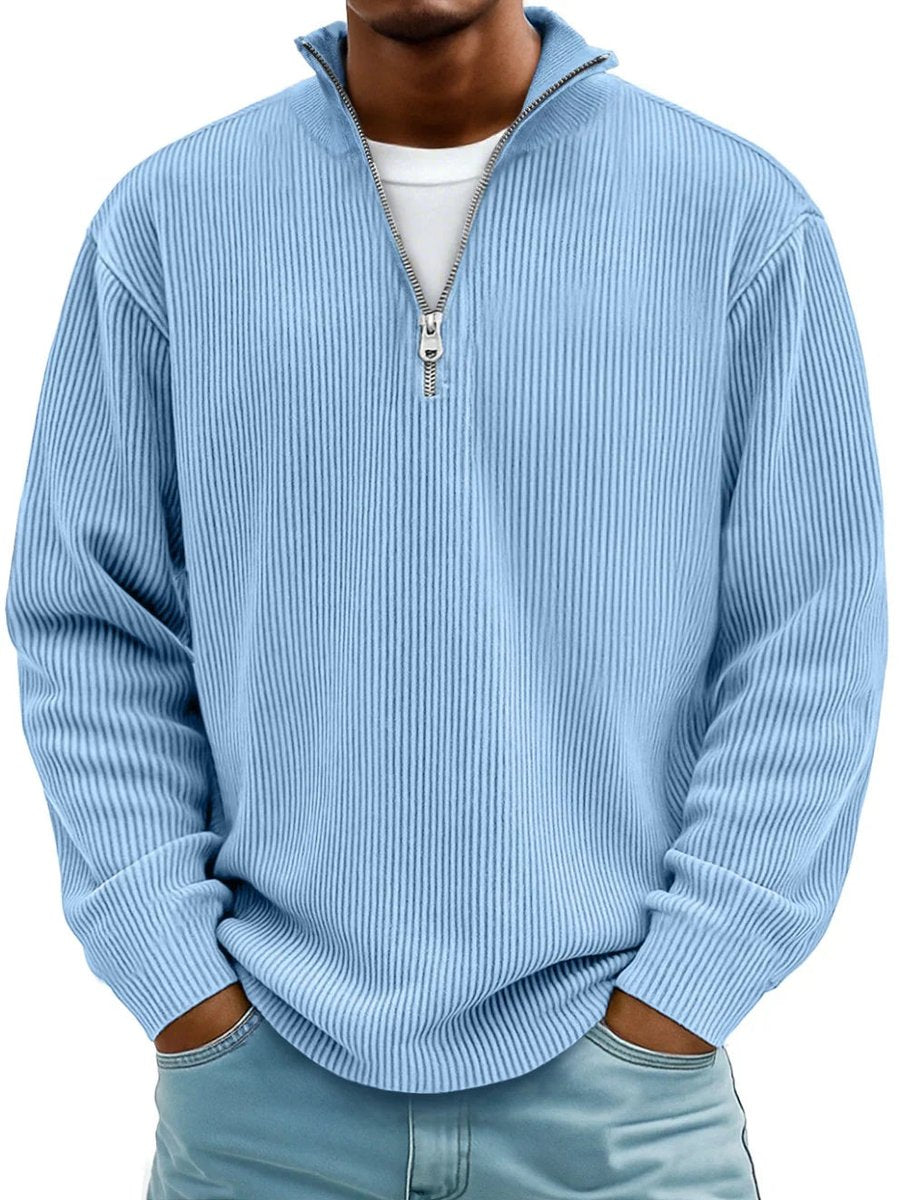 Men's Ribbed Quarter-Zip Sweater