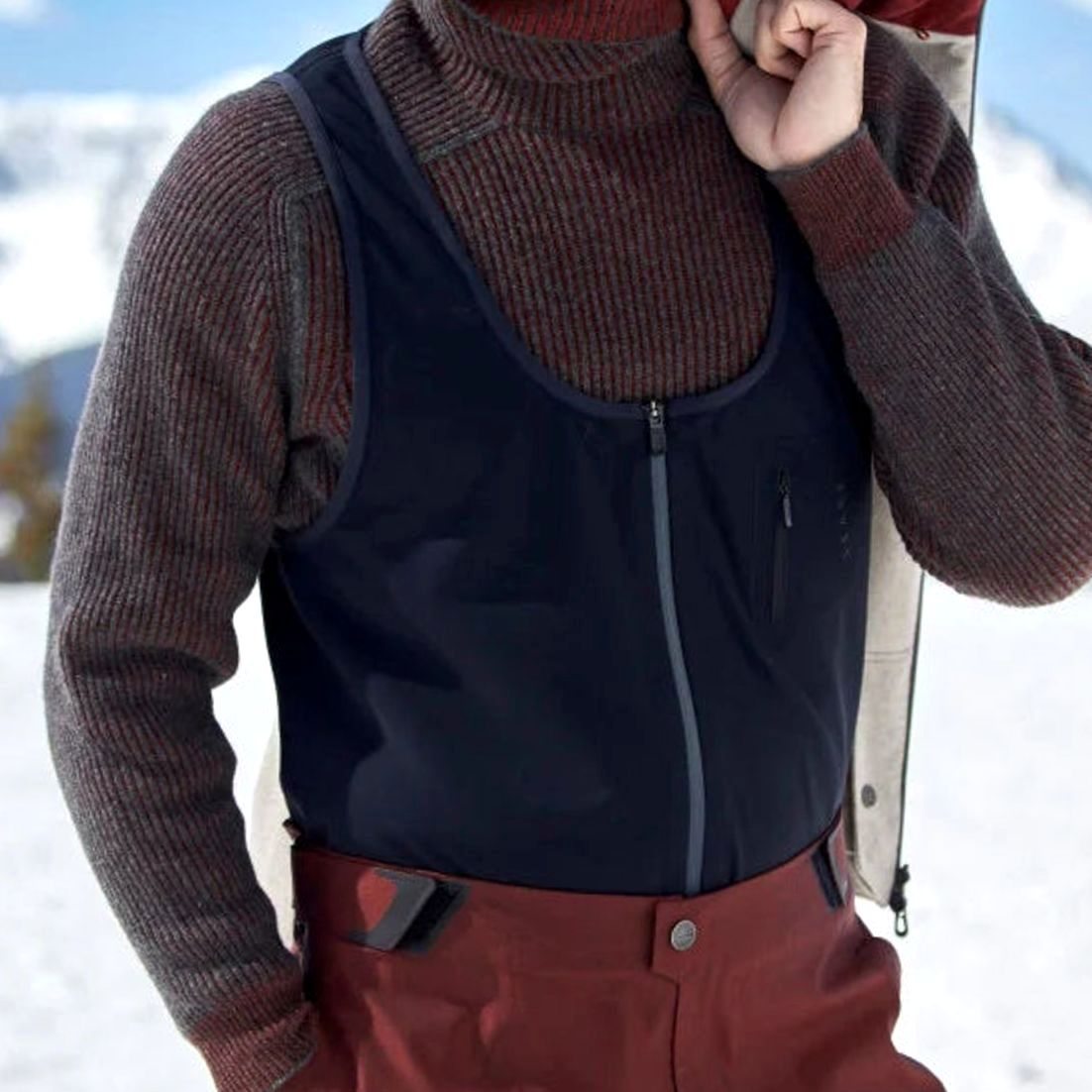 Men's Relaxed Fit Ribbed Turtleneck Sweater - Brown