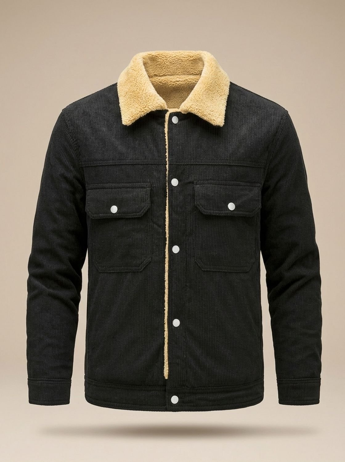 Men's Sherpa Collar Fleece-Lined Corduroy Jacket