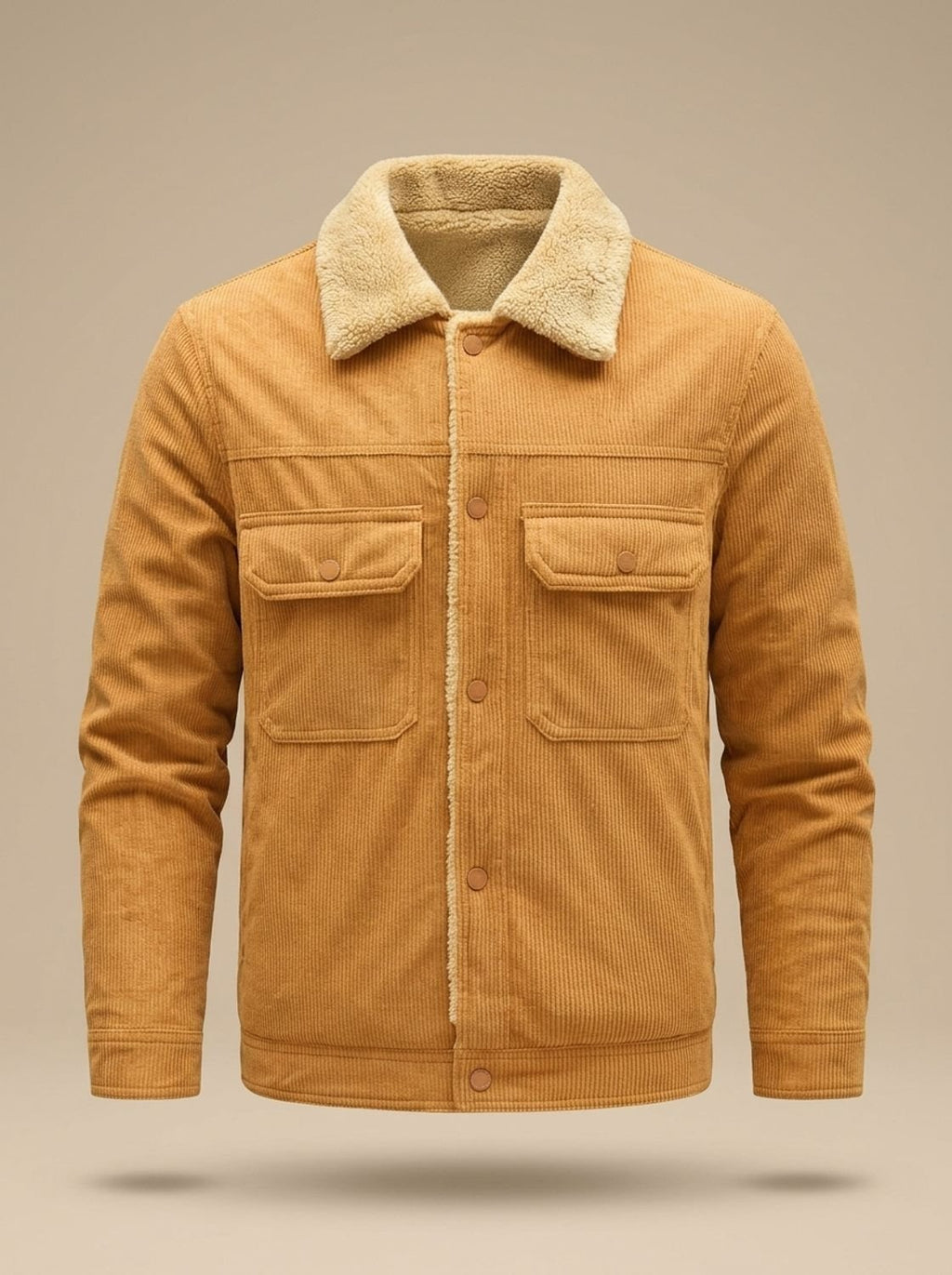 Men's Sherpa Collar Fleece-Lined Corduroy Jacket
