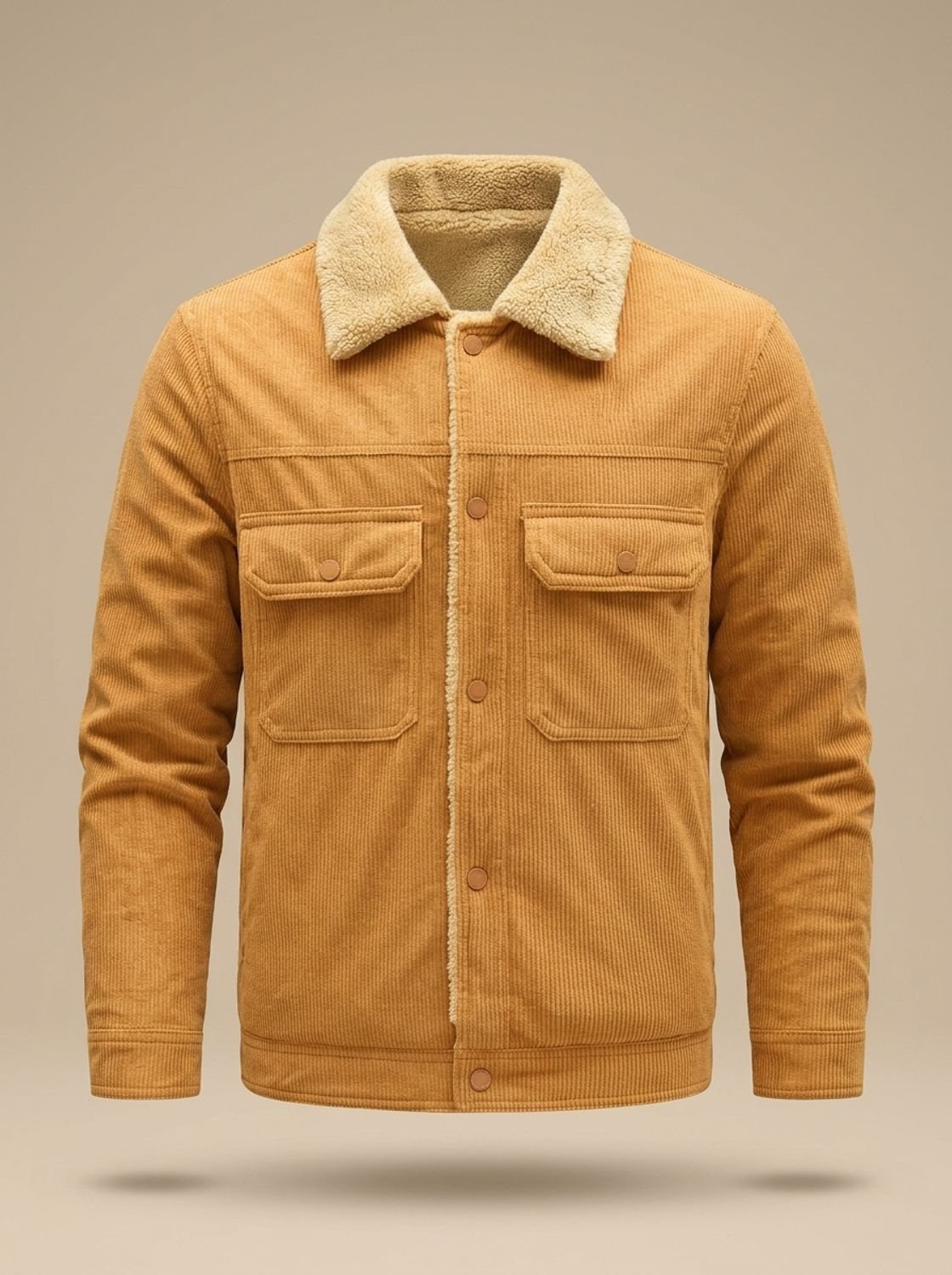 Men's Sherpa Collar Fleece-Lined Corduroy Jacket