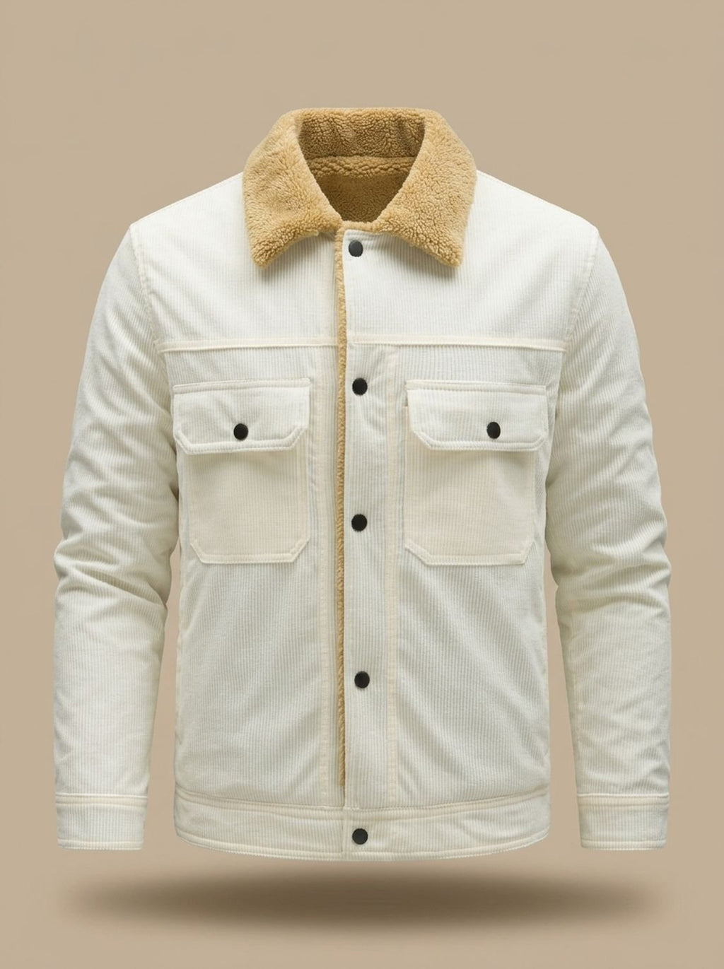 Men's Sherpa Collar Fleece-Lined Corduroy Jacket