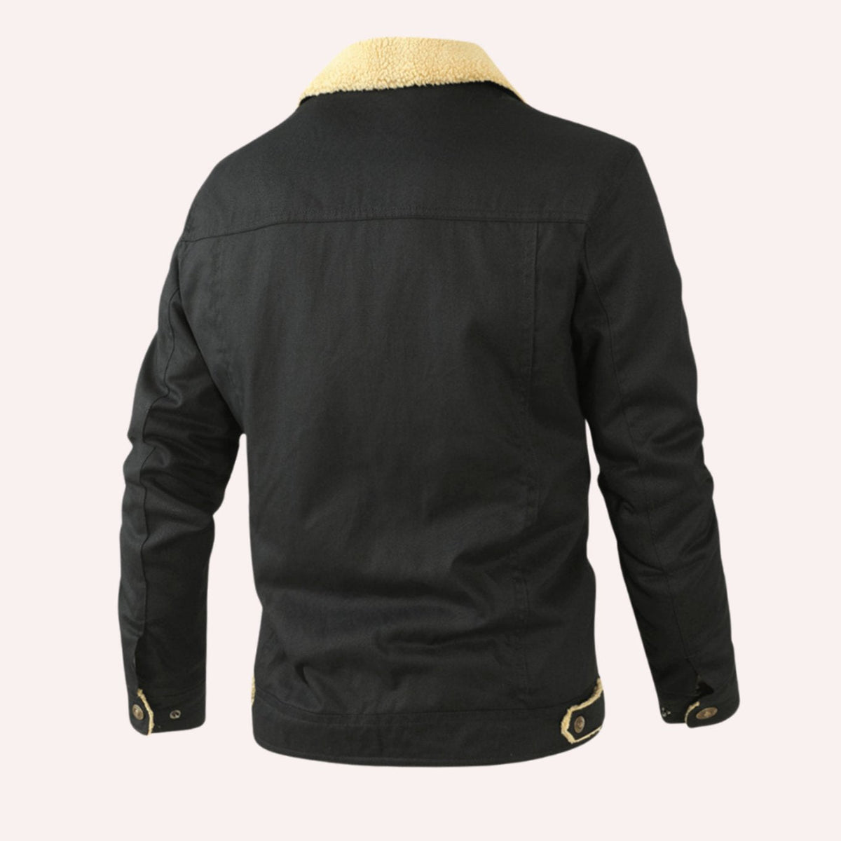 Men's Sherpa-Lined Fleece Snap-Front Winter Jacket - Dark Gray