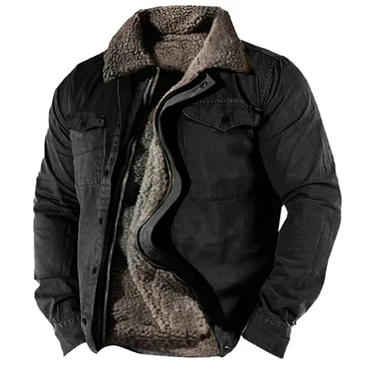 Men's Sherpa-Lined Western Cardigan Jacket