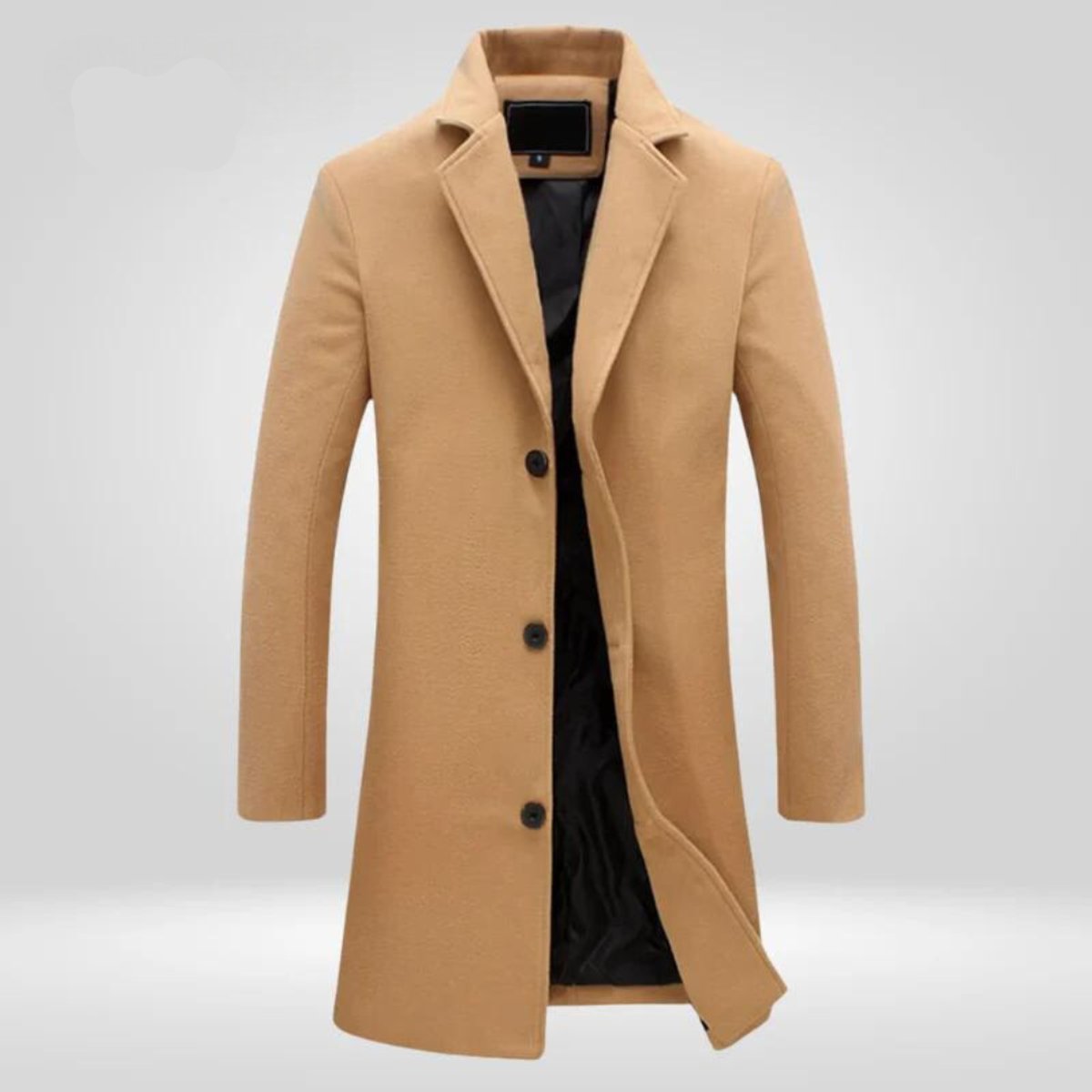 Men's Single-Breasted Wool Overcoat