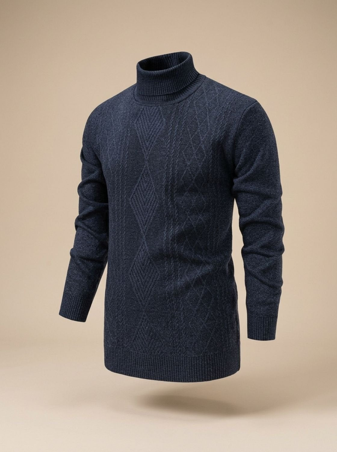 Men's Slim Fit Cable-Knit Turtleneck Sweater