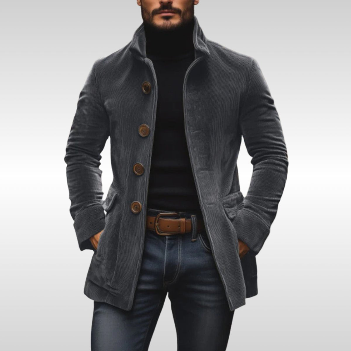 Men's Corduroy Wool Coat