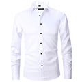 Men's Slim-Fit Wrinkle-Resistant Long Sleeve Dress Shirt - White