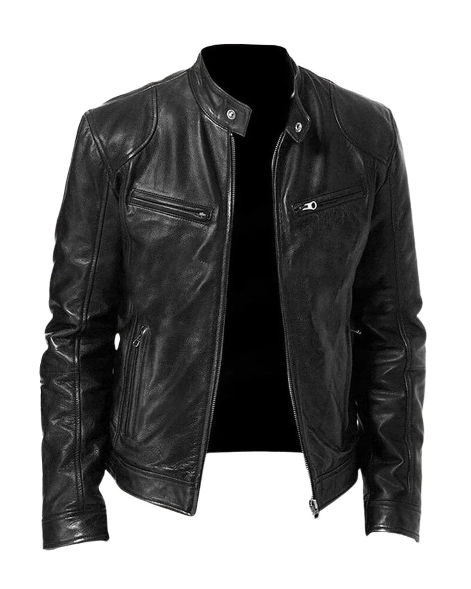 Men's Quilted Leather Moto Jacket