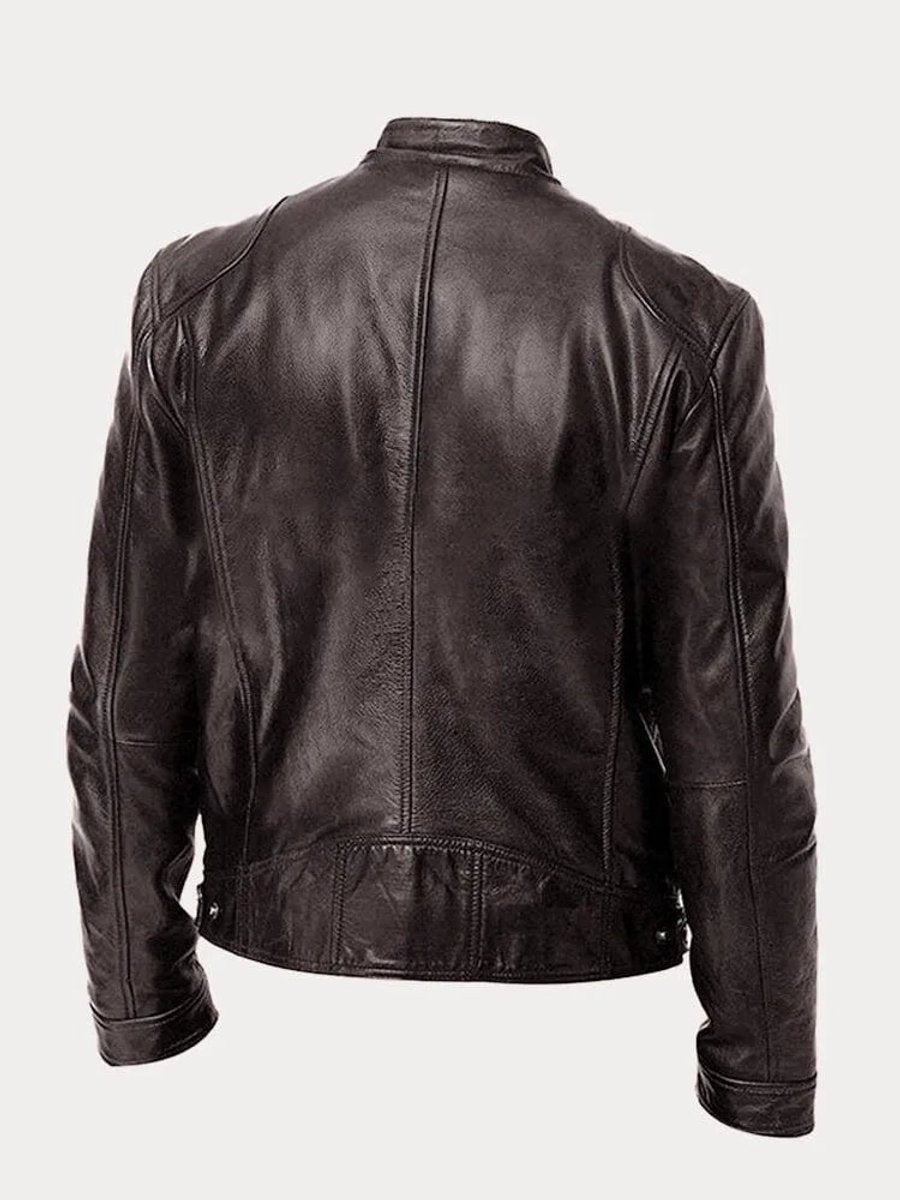 Men's Quilted Leather Moto Jacket