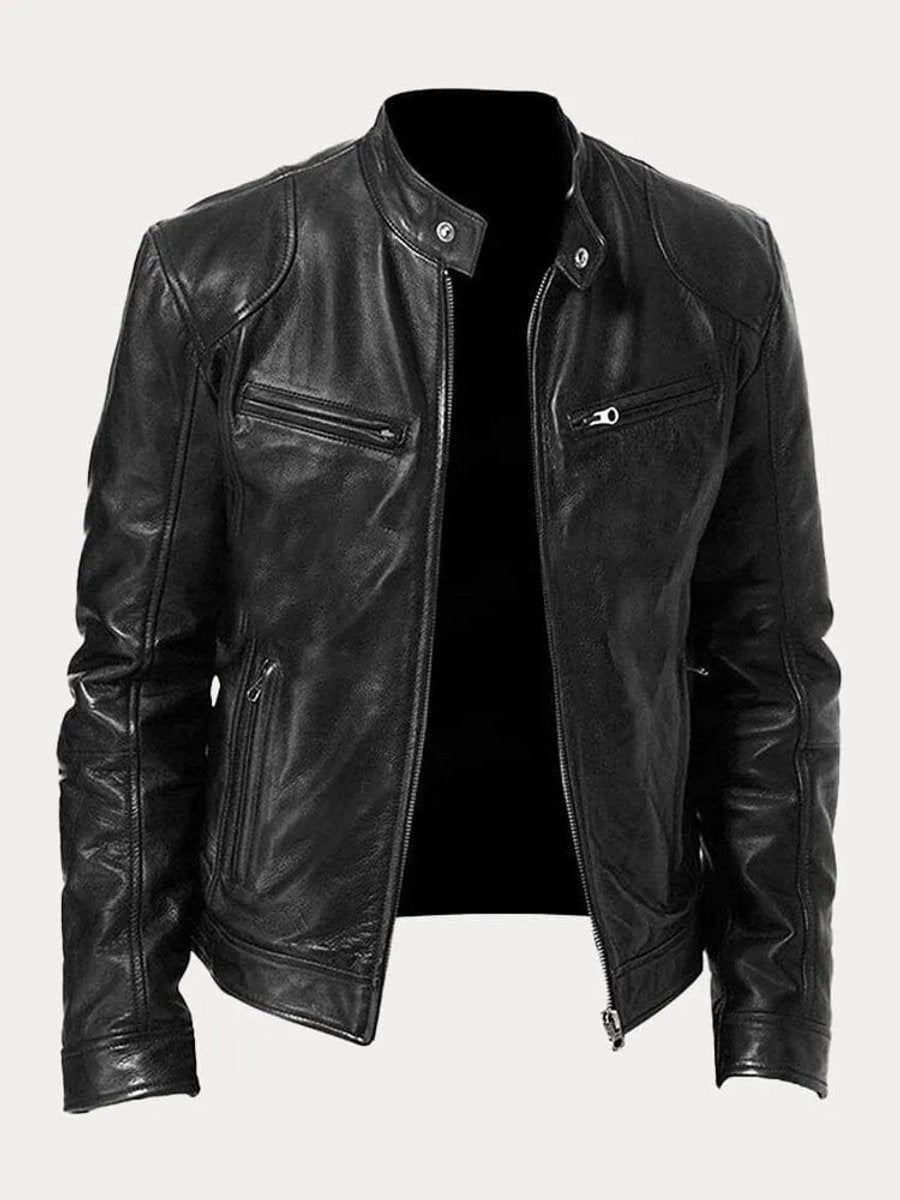 Men's Quilted Leather Moto Jacket