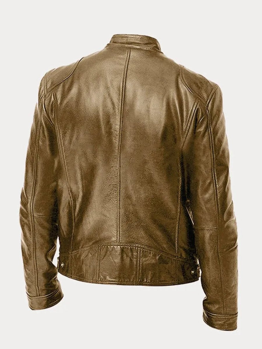 Men's Quilted Leather Moto Jacket