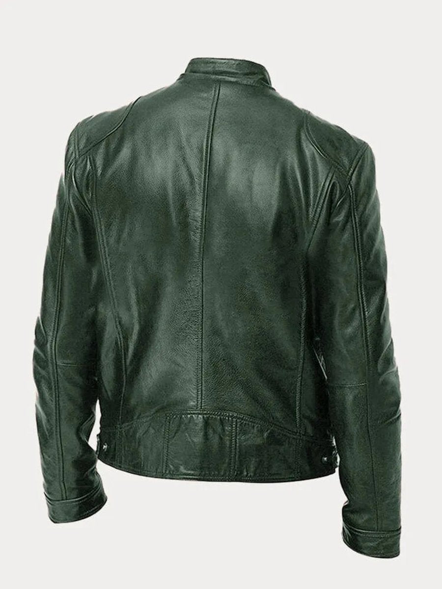 Men's Quilted Leather Moto Jacket