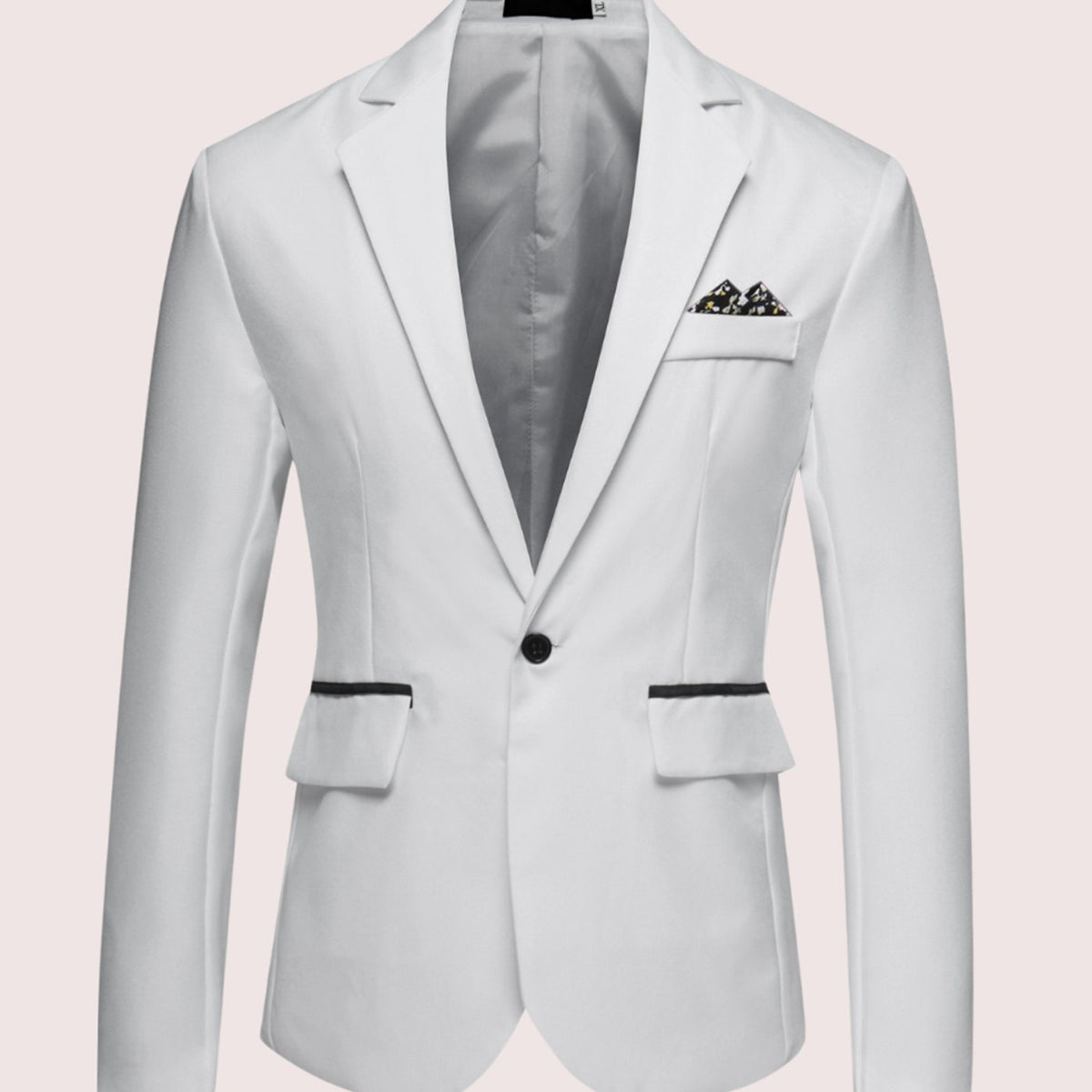 Men's Slim Fit Single Button Business Blazer - White