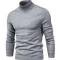 Men's Slim-Fit Ribbed Turtleneck Knit Sweater - Gray