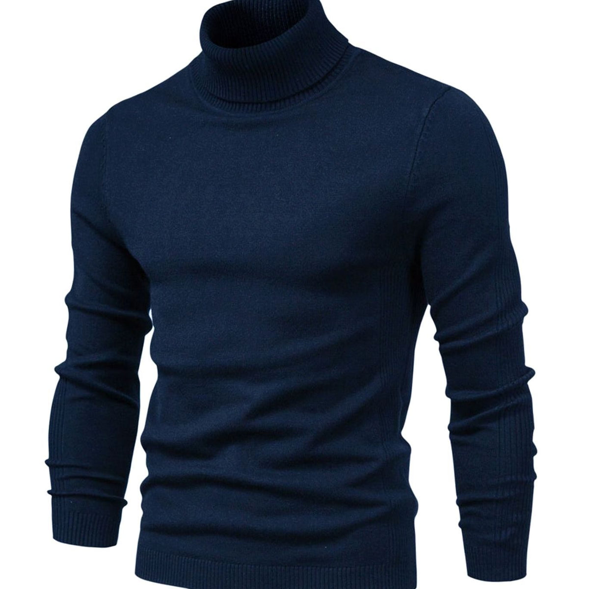 Men's Slim-Fit Ribbed Turtleneck Knit Sweater - Royal Blue