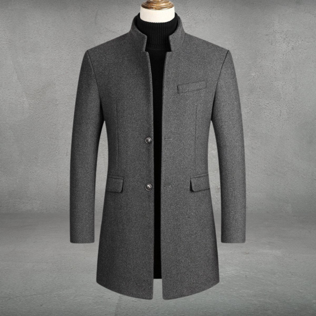 Men's Slim-Fit Wool Blend Overcoat
