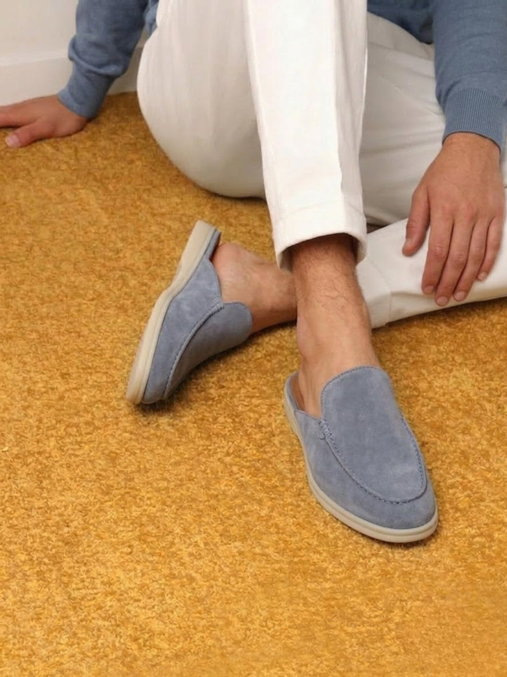 Men's Suede-Look Slip-On Mules with Open Heel