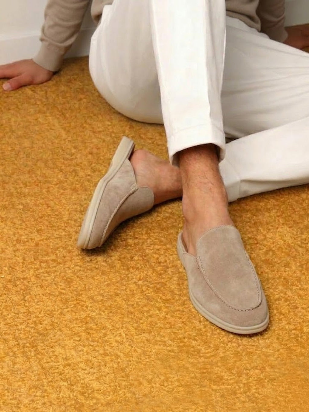 Men's Suede-Look Slip-On Mules with Open Heel