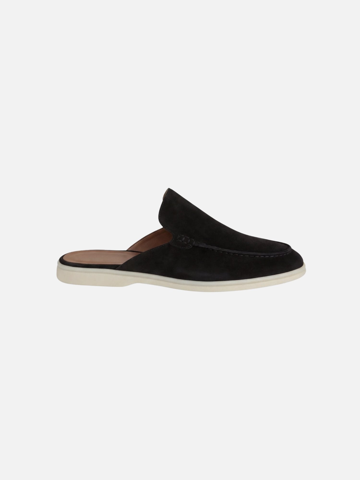Men's Suede-Look Slip-On Mules with Open Heel