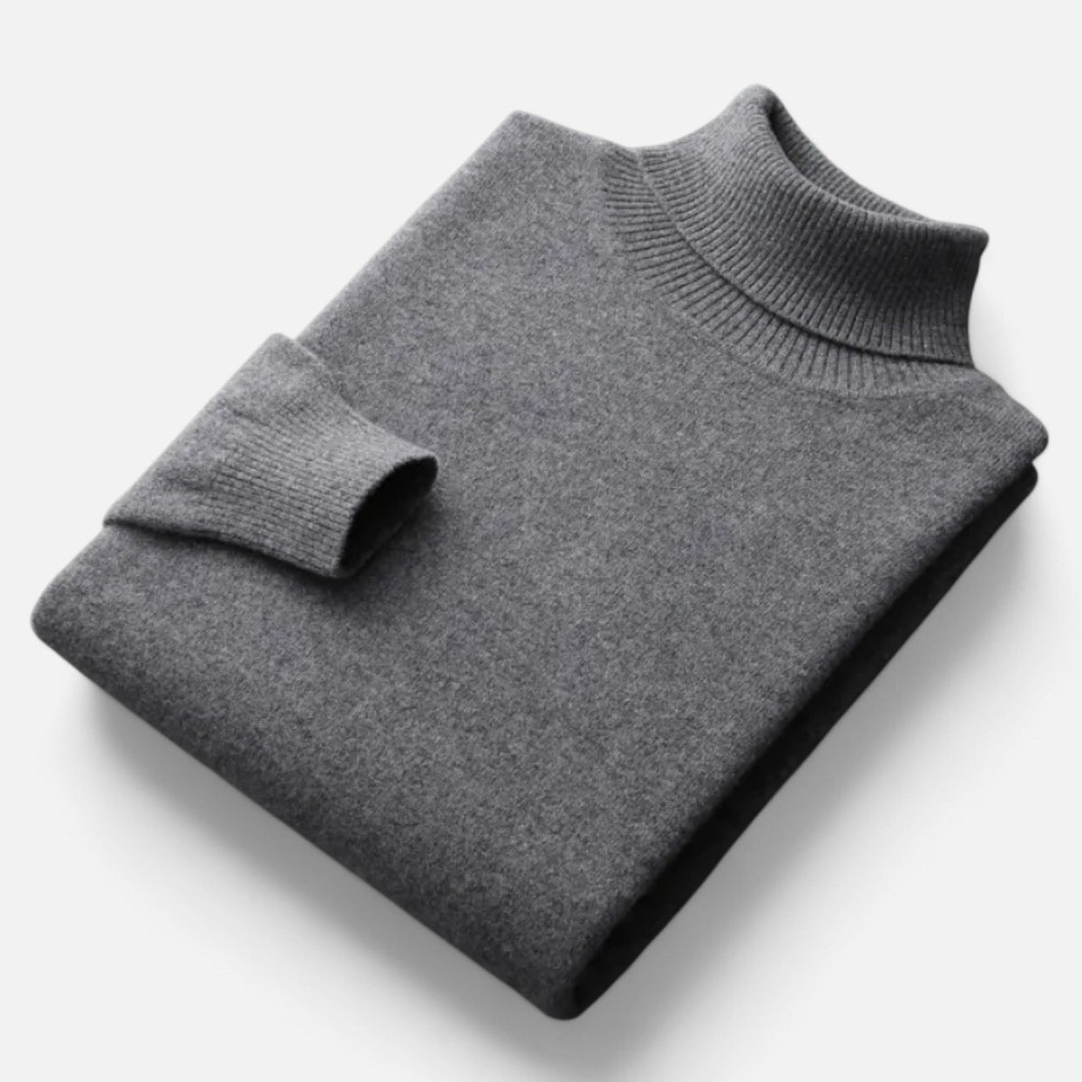 Men's Soft Knit High-Lapel Pullover - Gray