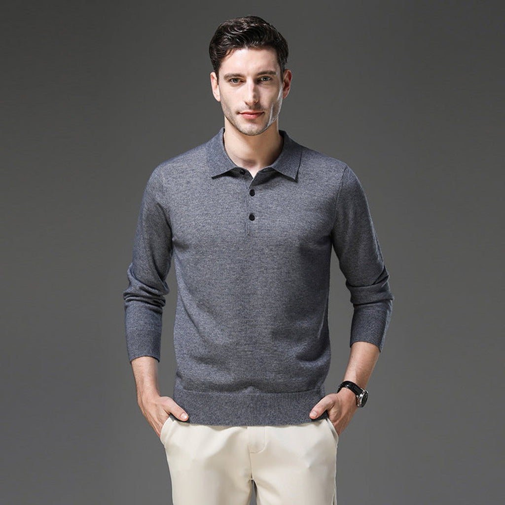 Men's Soft Knit Polo Sweater