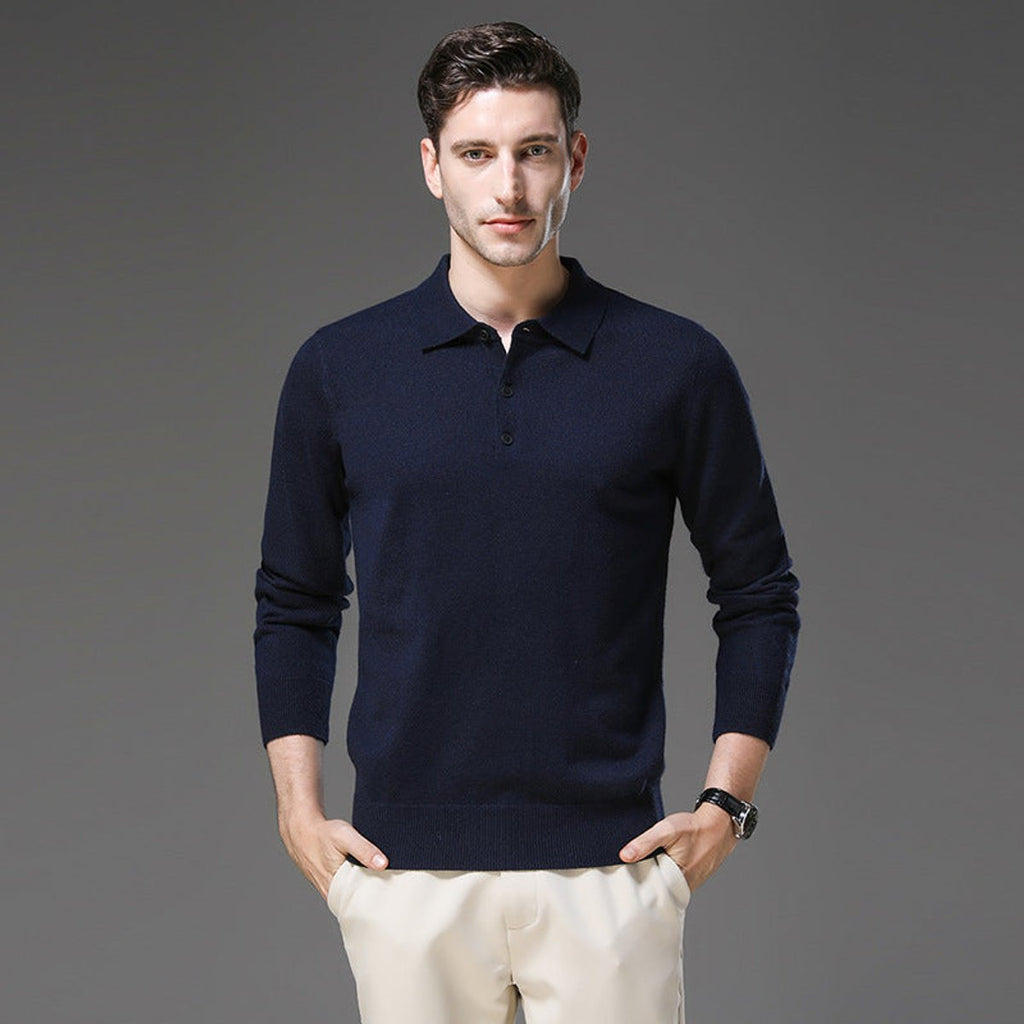 Men's Soft Knit Polo Sweater