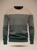 Men's Gradient Stripe Crew Neck Knit Pullover - Green