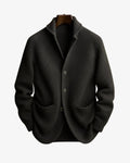Men's Tailored Ribbed Knit Button-Front Cardigan - Gray