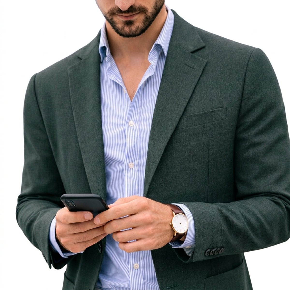 Men's Tailored Knit Notch Lapel Blazer - Green