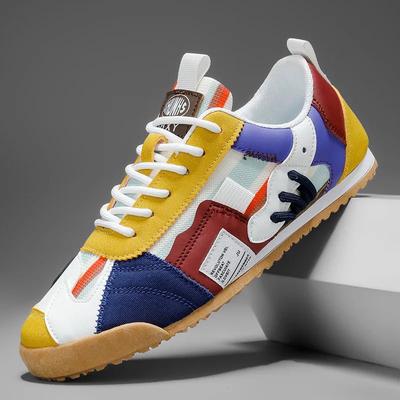 Men's Suede Mesh Trail Sneakers - White Blue