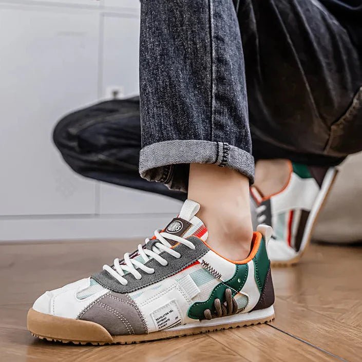 Men's Suede Mesh Trail Sneakers - Gray Green