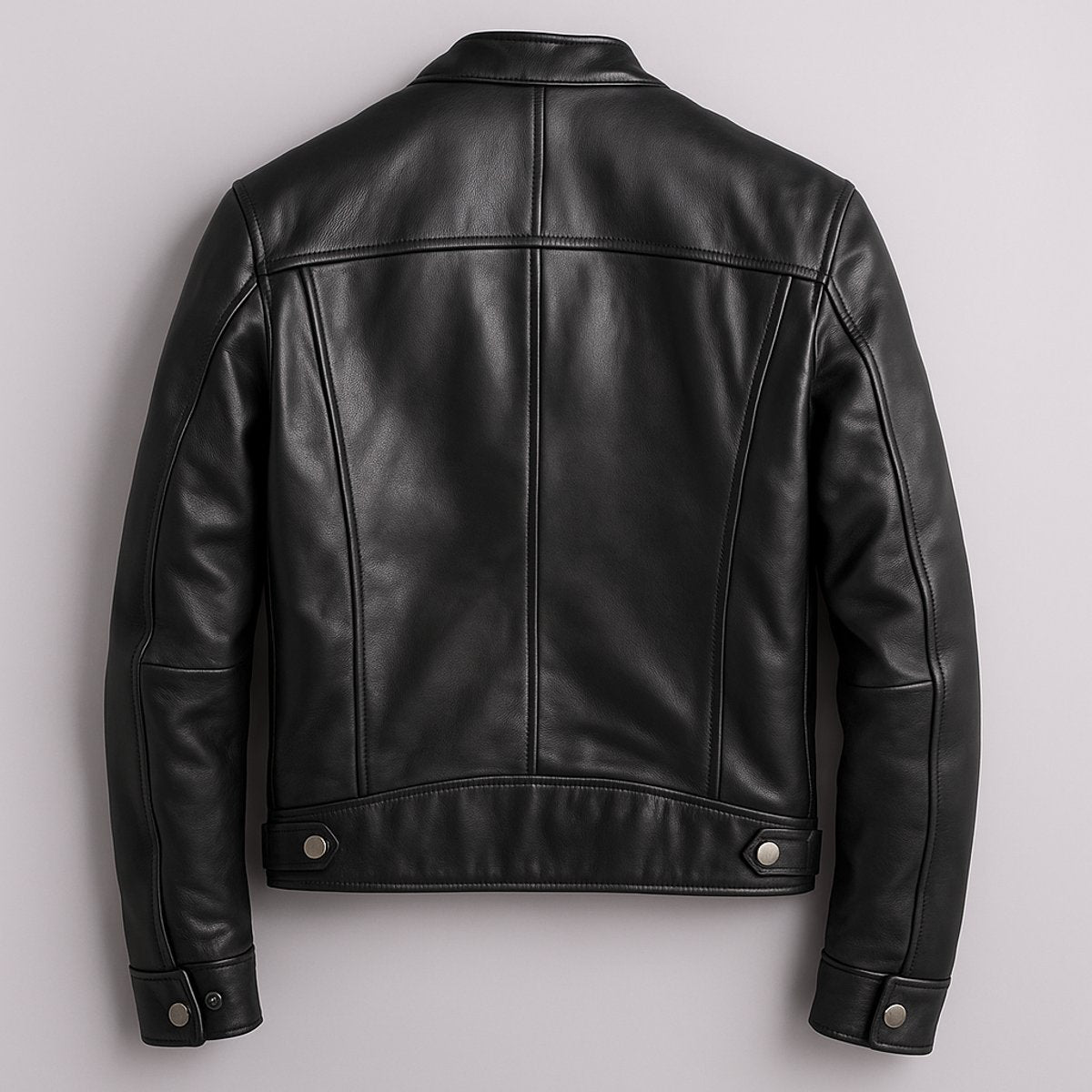 Men's Vintage Biker Leather Jacket Full-Zip Moto Style
