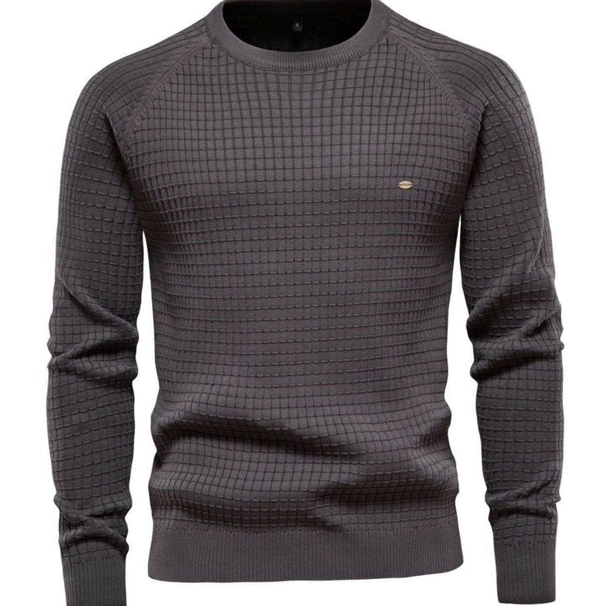 Men's Waffle-Knit Raglan Crewneck Sweater - Blue