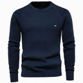 Men's Waffle-Knit Raglan Crewneck Sweater - Dark Gray