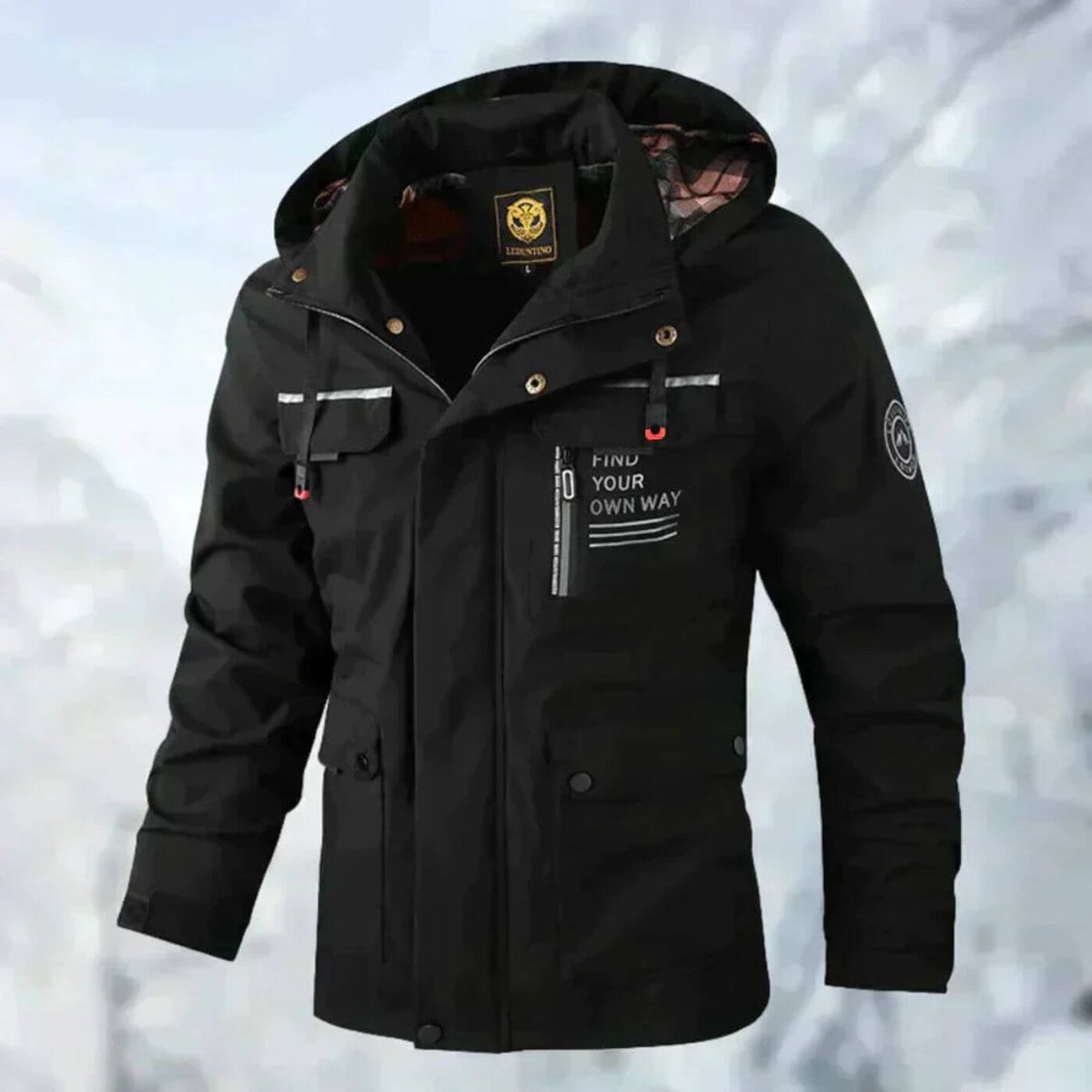 Men's Waterproof Quilted Jacket - Black