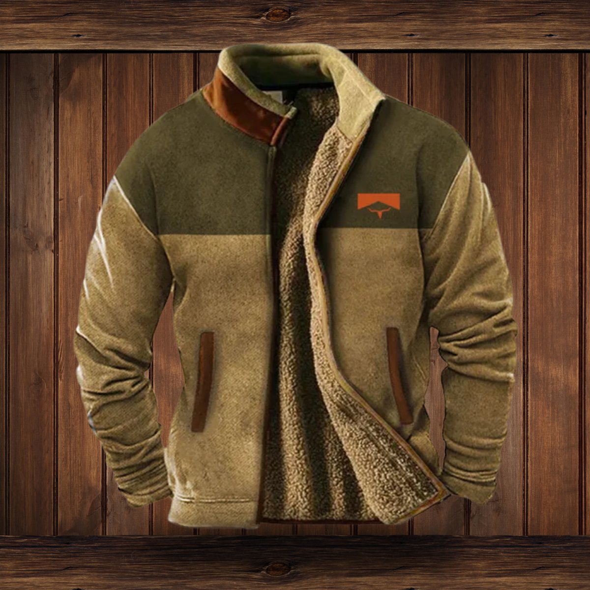 Men's Sherpa-Collar Fleece Bomber Jacket